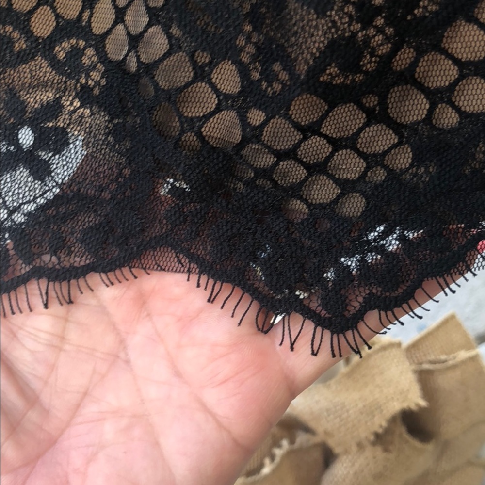 Tadashi Shoji Black Laced Tan lining Formal Dress - Picture 6 of 7